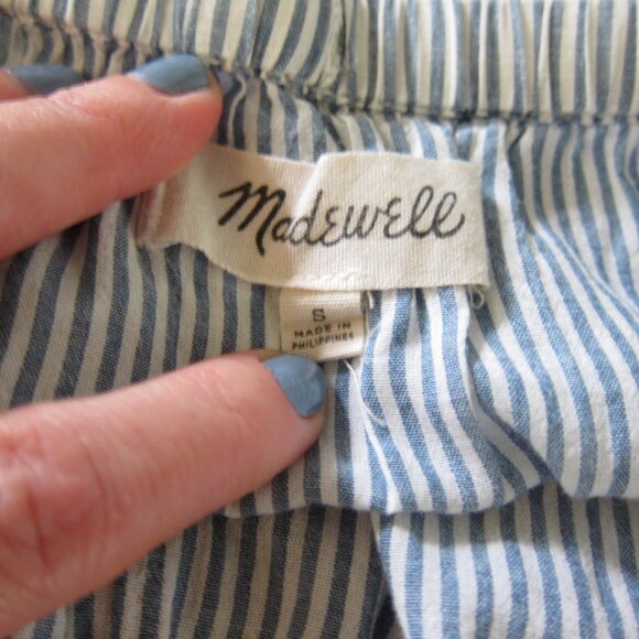 Madewell Blue & White stripe ruffel tank - Picture 3 of 4